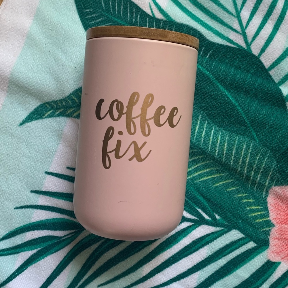 Pink coffee canister